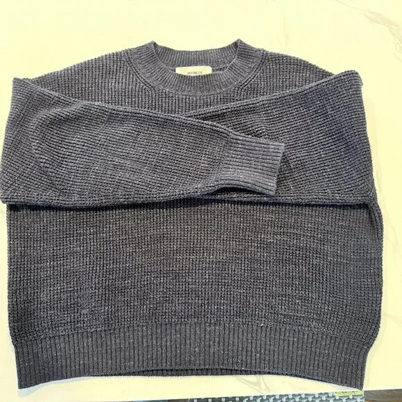 Buck Mason Seafarer Cotton Shrunken Crew Navy Medium - Picture 5 of 5